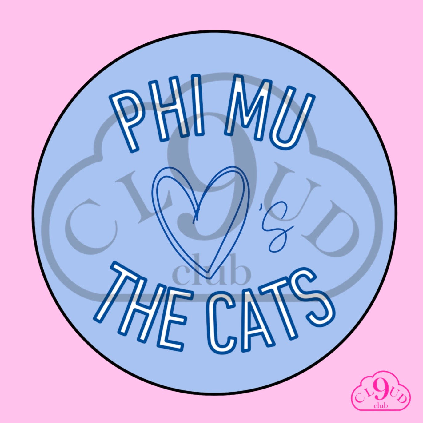 phi mu loves the cats button