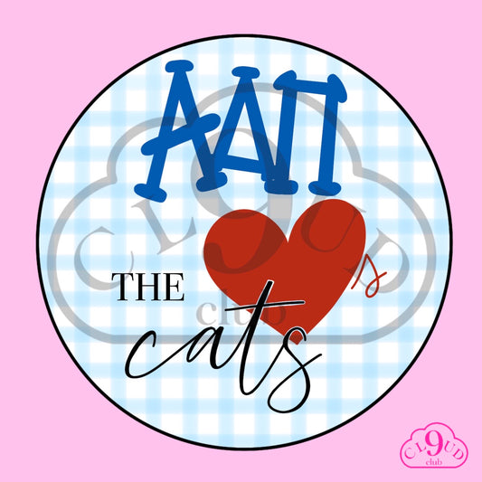 ΑΔΠ loves the cats gingham button