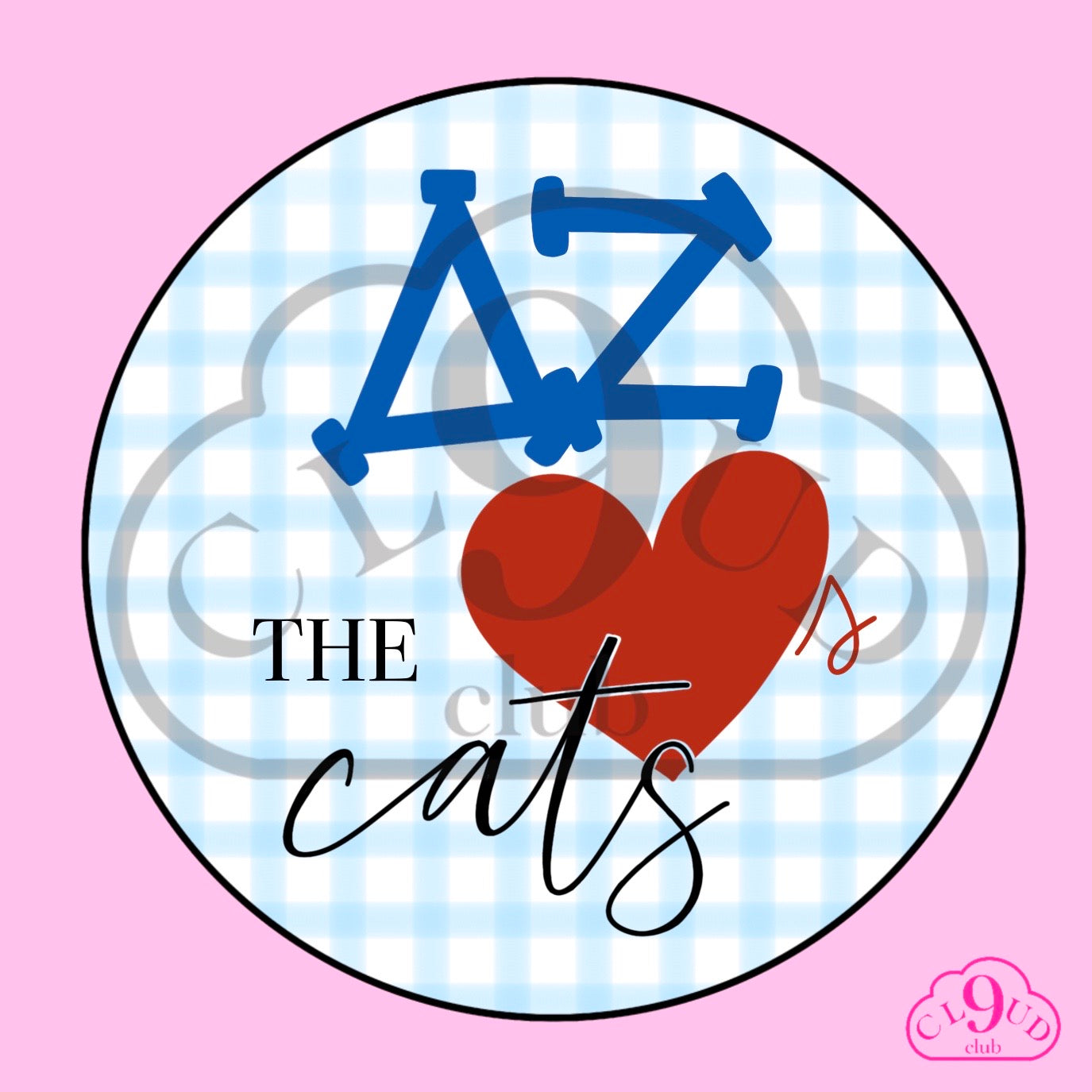 ΔΖ loves the cats gingham button