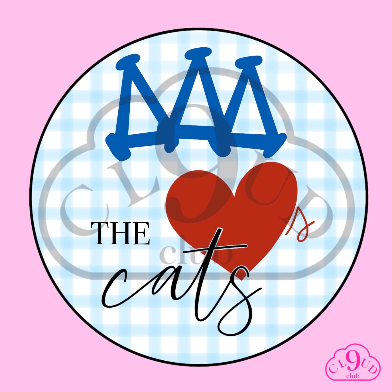 ΔΔΔ loves the cats gingham button