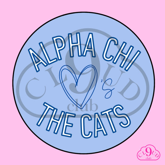 alpha chi loves the cats button