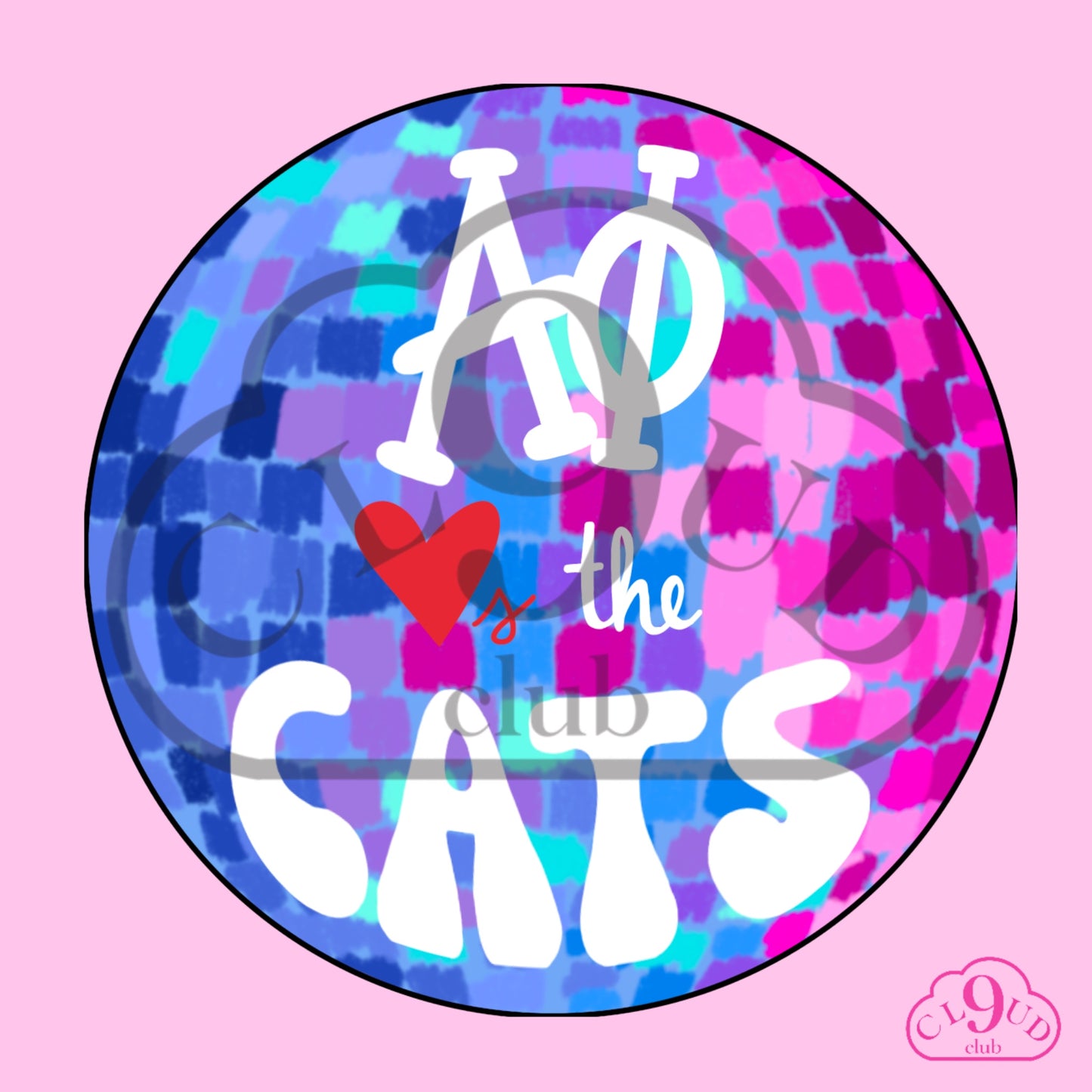 ΑΦ loves the cats disco button