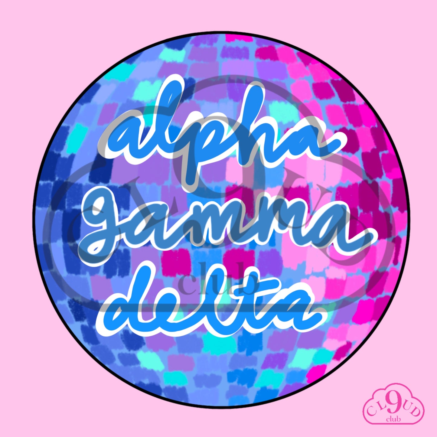 alpha gamma delta disco button