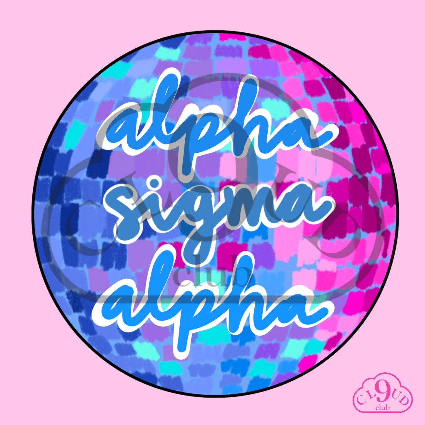 alpha sigma alpha disco button