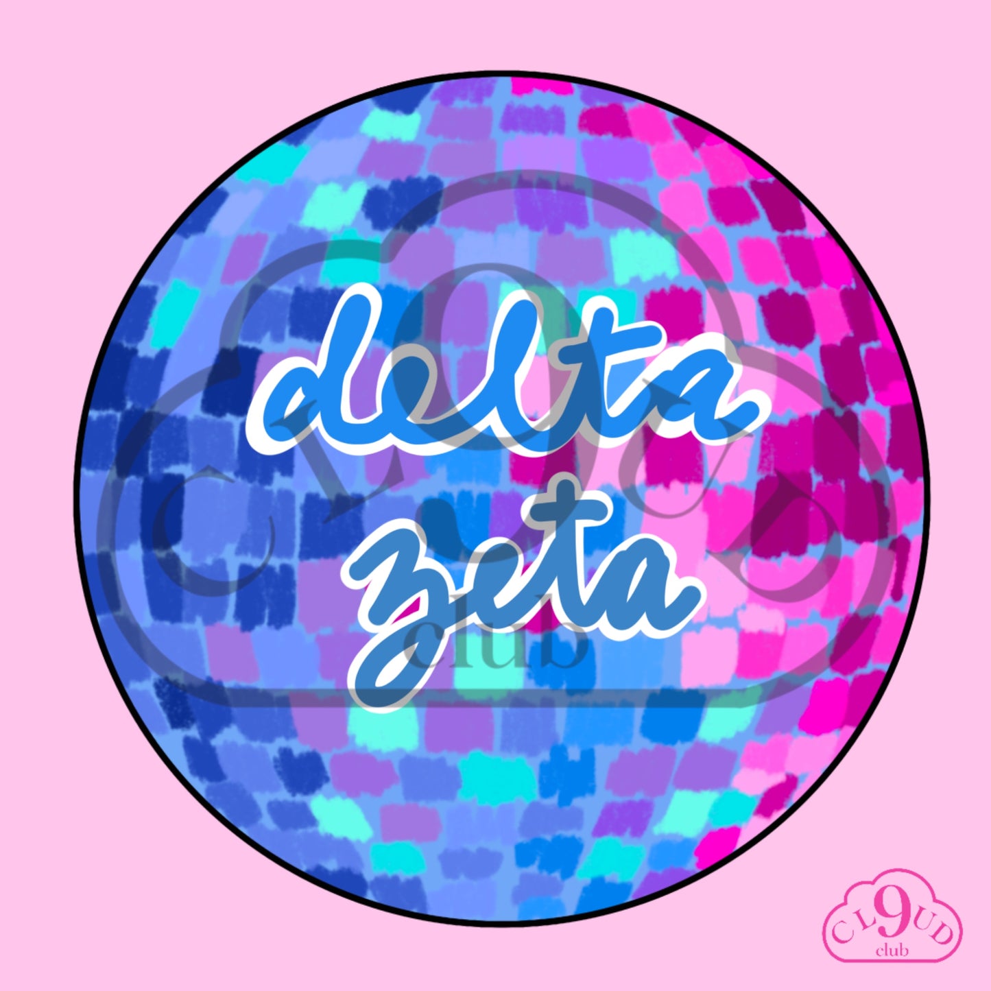 delta zeta disco button