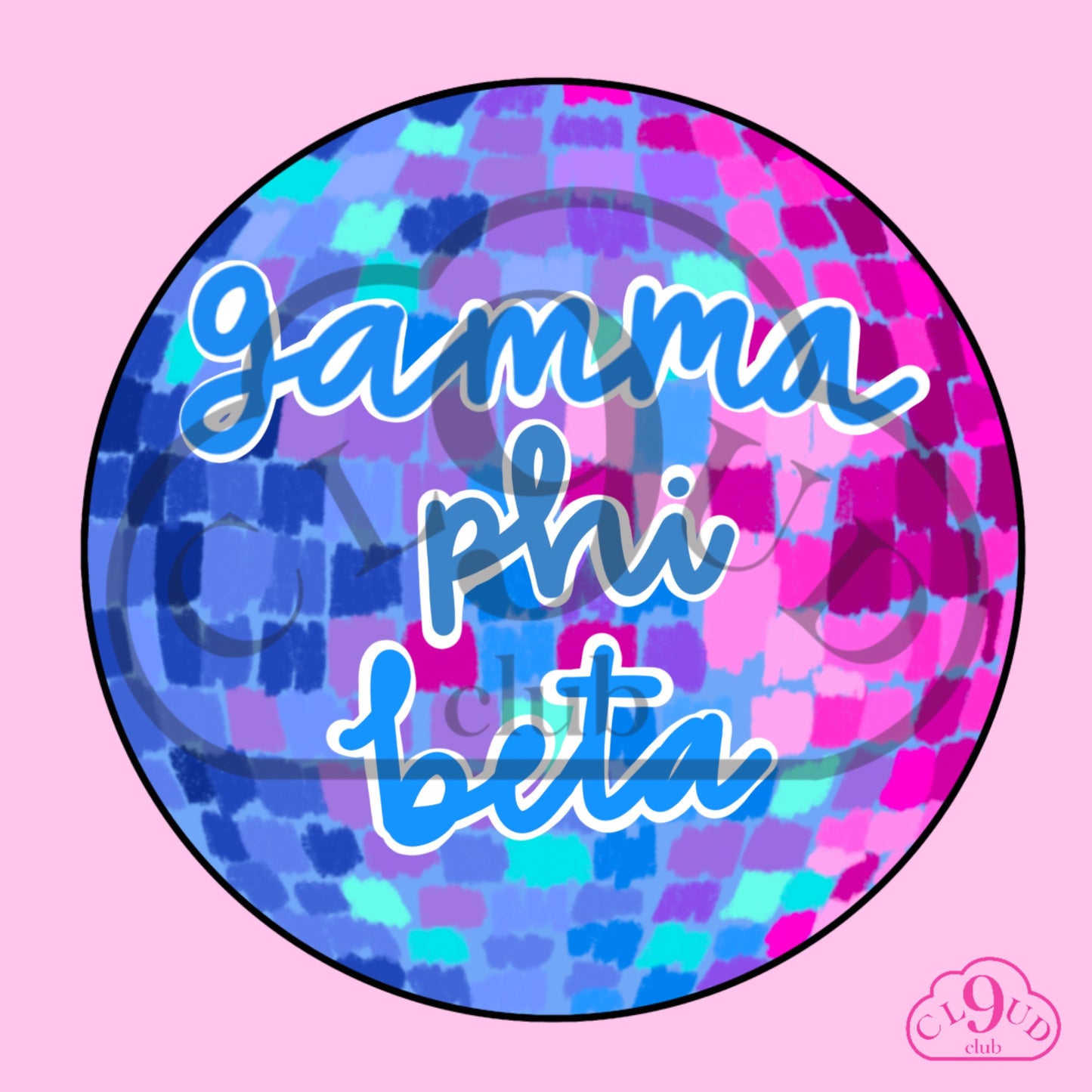 gamma phi beta disco button