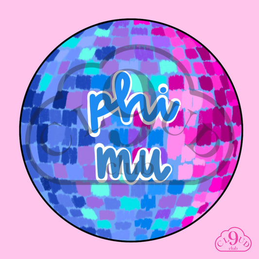 phi mu disco button