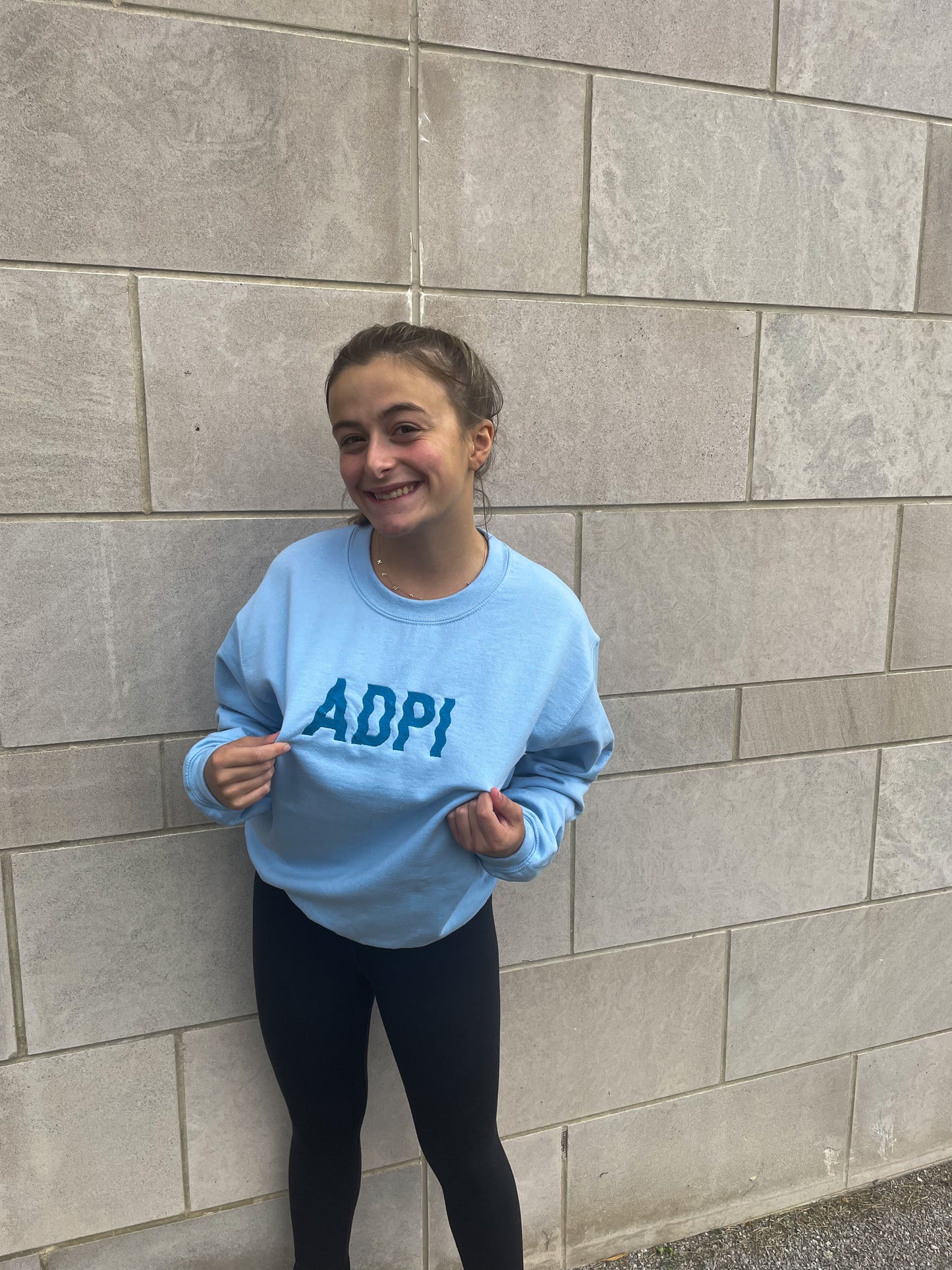 light blue wavy adpi crew