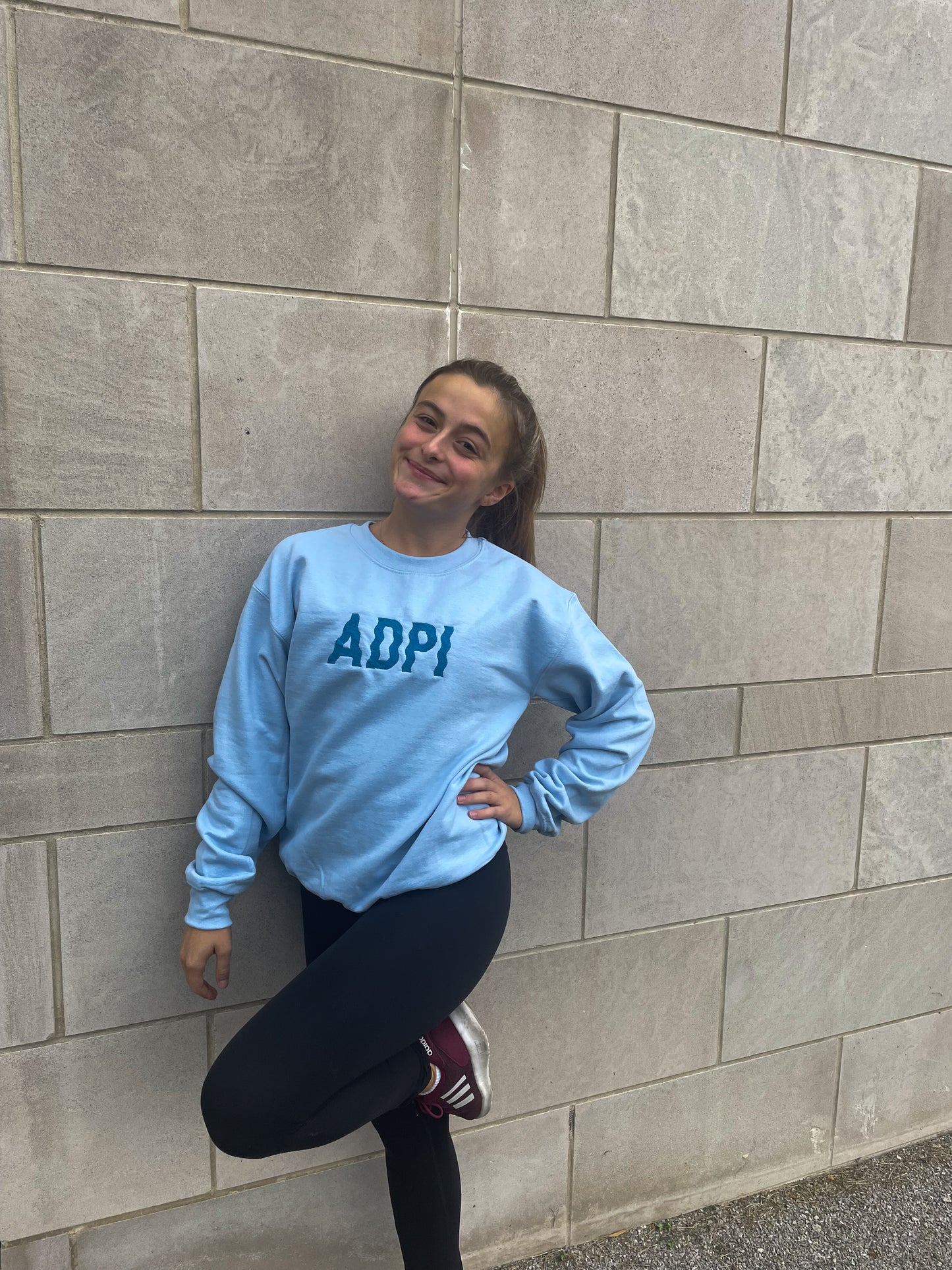 light blue wavy adpi crew